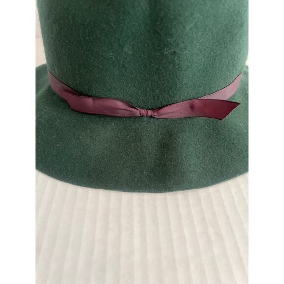 Effanem 100% Wool Crusher Genuine Vintage Hat Dark Green Burgundy Band - Picture 3 of 8
